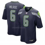 Camiseta NFL Game Seattle Seahawks Jalen Milroe 2025 NFL Draft Azul