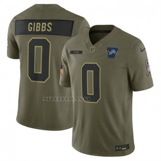 Camiseta NFL Limited Detroit Lions Jahmyr Gibbs 2025 Salute To Service Verde Militar