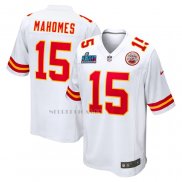 Camiseta NFL Game Kansas City Chiefs Patrick Mahomes Super Bowl LVII Patch Segunda Blanco