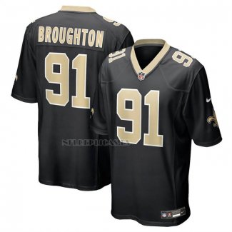 Camiseta NFL Game New Orleans Saints Vernon Broughton Negro