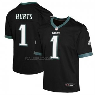 Camiseta NFL Game Nino Philadelphia Eagles Jalen Hurts Negro