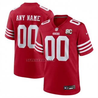 Camiseta NFL Game San Francisco 49ers 80 Aniversario Personalizada Rojo