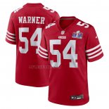 Camiseta NFL Game San Francisco 49ers Fred Warner Super Bowl LVIII Patch Rojo