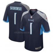 Camiseta NFL Game Tennessee Titans Peter Skoronski 2023 NFL Draft First Round Pick Azul