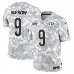 Camiseta NFL Limited Cincinnati Bengals Joe Burrow 2024 Salute To Service Gris