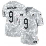 Camiseta NFL Limited Cincinnati Bengals Joe Burrow 2024 Salute To Service Gris