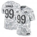 Camiseta NFL Limited Los Angeles Rams Aaron Donald 2024 Salute To Service Retired Gris