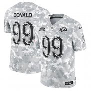 Camiseta NFL Limited Los Angeles Rams Aaron Donald 2024 Salute To Service Retired Gris