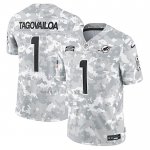 Camiseta NFL Limited Miami Dolphins Tua Tagovailoa 2024 Salute To Service Gris