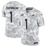 Camiseta NFL Limited Miami Dolphins Tua Tagovailoa 2024 Salute To Service Gris