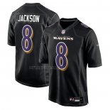 Camiseta NFL Game Baltimore Ravens Lamar Jackson Fashion Negro