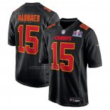 Camiseta NFL Game Kansas City Chiefs Patrick Mahomes Super Bowl LVIII Patch Fashion Negro