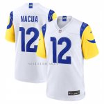 Camiseta NFL Game Los Angeles Rams Puka Nacua Jugador Blanco