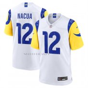 Camiseta NFL Game Los Angeles Rams Puka Nacua Jugador Blanco