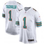 Camiseta NFL Game Miami Dolphins Tua Tagovailoa 2nd Alterno Blanco