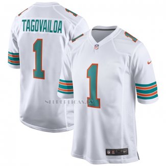 Camiseta NFL Game Miami Dolphins Tua Tagovailoa 2nd Alterno Blanco