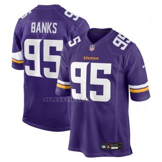 Camiseta NFL Game Minnesota Vikings Caleb Banks 2026 Violeta