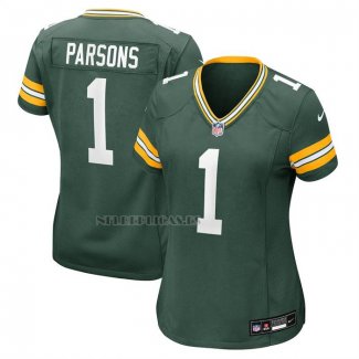 Camiseta NFL Game Mujer Green Bay Packers Micah Parsons Verde