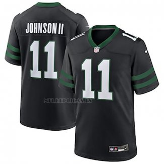 Camiseta NFL Game New York Jets Jermaine Johnson II Alterno Negro