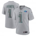 Camiseta NFL Game Philadelphia Eagles Jalen Hurts Super Bowl LVII Patch Atmosphere Fashion Gris