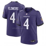 Camiseta NFL Game Baltimore Ravens Zay Flowers Jugador Violeta