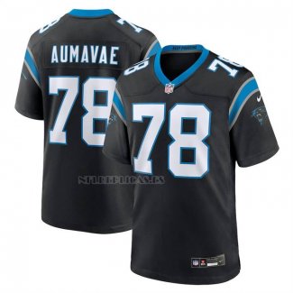 Camiseta NFL Game Carolina Panthers Popo Aumavae Negro