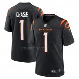 Camiseta NFL Game Cincinnati Bengals Ja Marr Chase 2021 NFL Draft Pick Negro