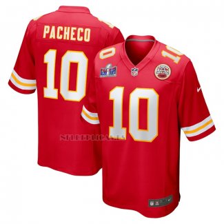 Camiseta NFL Game Kansas City Chiefs Isiah Pacheco Super Bowl LVIII Patch Rojo