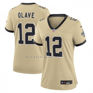 Camiseta NFL Game Mujer New Orleans Saints Chris Olave Gameday Golds Alterno Oro