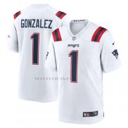 Camiseta NFL Game New England Patriots Christian Gonzalez 2023 NFL Draft First Round Pick Blanco