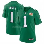 Camiseta NFL Game Philadelphia Eagles Jalen Hurts Super Bowl LIX Segunda Verde