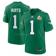 Camiseta NFL Game Philadelphia Eagles Jalen Hurts Super Bowl LIX Segunda Verde