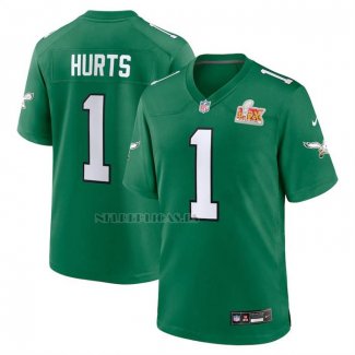Camiseta NFL Game Philadelphia Eagles Jalen Hurts Super Bowl LIX Segunda Verde