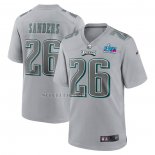 Camiseta NFL Game Philadelphia Eagles Miles Sanders Super Bowl LVII Patch Atmosphere Fashion Gris