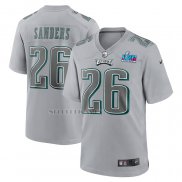 Camiseta NFL Game Philadelphia Eagles Miles Sanders Super Bowl LVII Patch Atmosphere Fashion Gris