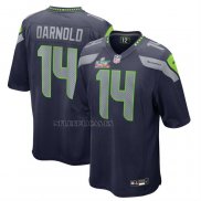 Camiseta NFL Game Seattle Seahawks Sam Darnold Super Bowl LX Patch Azul