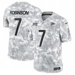 Camiseta NFL Limited Atlanta Falcons Bijan Robinson 2024 Salute To Service Gris