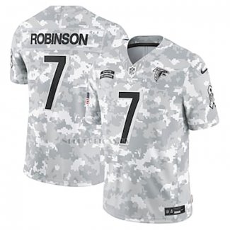 Camiseta NFL Limited Atlanta Falcons Bijan Robinson 2024 Salute To Service Gris