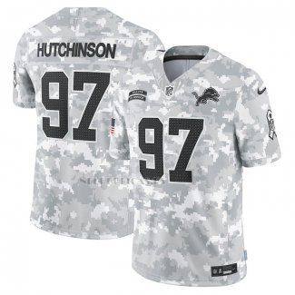 Camiseta NFL Limited Detroit Lions Aidan Hutchinson 2024 Salute To Service Gris