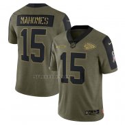 Camiseta NFL Limited Kansas City Chiefs Patrick Mahomes 2021 Salute To Service Verde