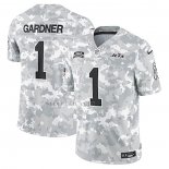 Camiseta NFL Limited New York Jets Sauce Gardner 2024 Salute To Service Gris