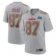 Camiseta NFL Game Kansas City Chiefs Travis Kelce Super Bowl LVII Patch Atmosphere Fashion Gris