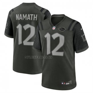 Camiseta NFL Game New York Jets Joe Namath 2025 Rivalries Collection Retired Gris Oscuro