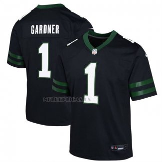 Camiseta NFL Game Nino New York Jets Ahmad Sauce Gardner Negro