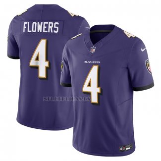 Camiseta NFL Limited Baltimore Ravens Zay Flowers Vapor F.U.S.E. Violeta