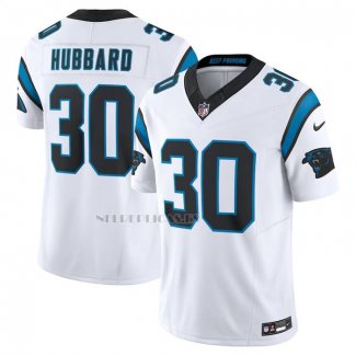 Camiseta NFL Limited Carolina Panthers Chuba Hubbard Vapor F.U.S.E. Blanco