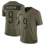 Camiseta NFL Limited Cincinnati Bengals Joe Burrow 2025 Salute To Service Verde Militar