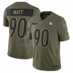 Camiseta NFL Limited Pittsburgh Steelers TJ Watt 2025 Salute To Service Verde Militar