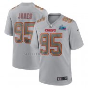 Camiseta NFL Game Kansas City Chiefs Chris Jones Super Bowl LVII Patch Atmosphere Fashion Gris