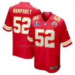 Camiseta NFL Game Kansas City Chiefs Creed Humphrey Super Bowl LVIII Patch Rojo